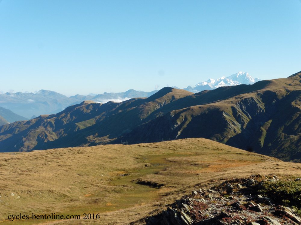 Vers 2200 m, vue sur le Mont Blanc